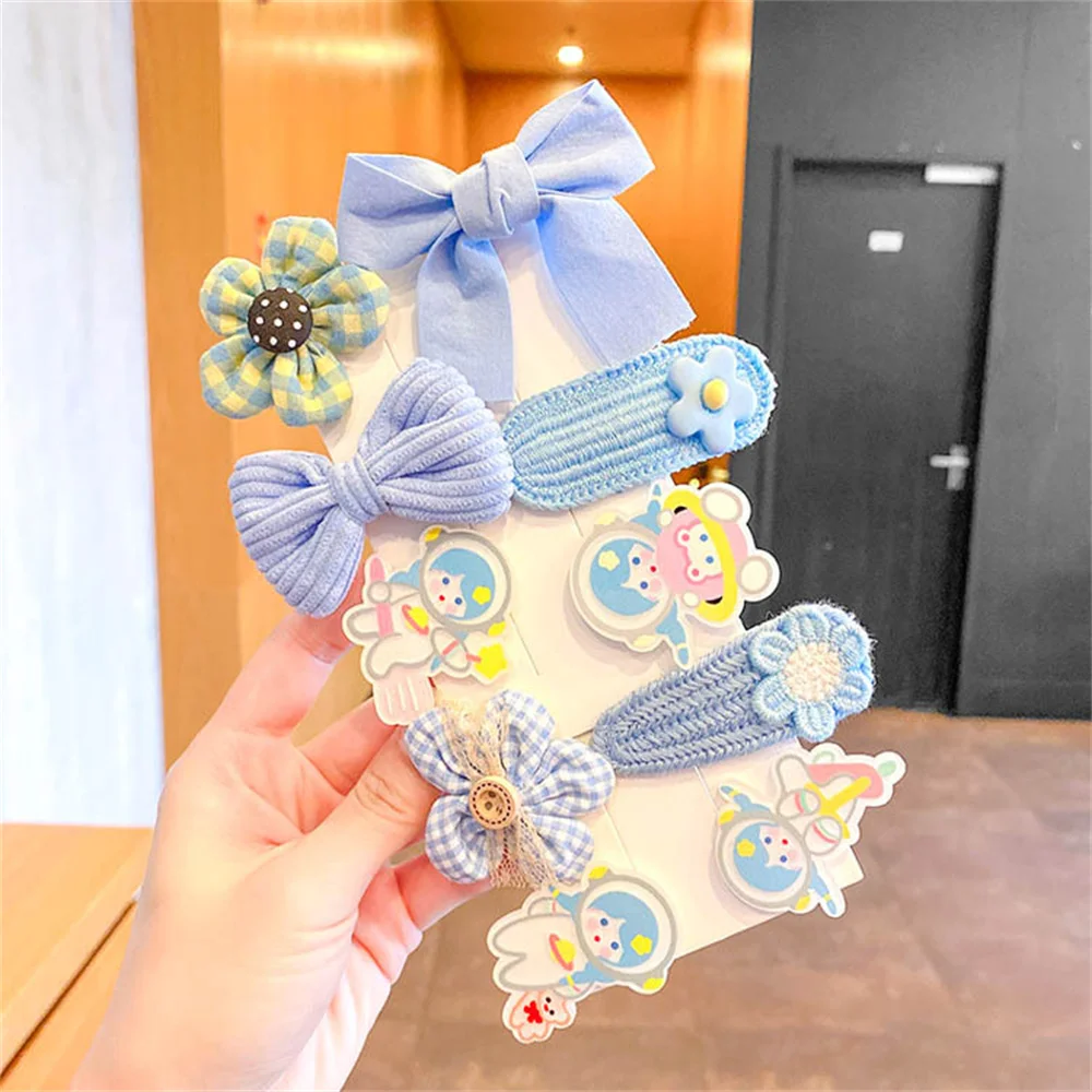 10PCS/Set New Girls Cute Cartoon Rabbit Flowers Hair Clips Kids Lovely Bow Hairpins Headband Fashion Hair Accessories Christmas