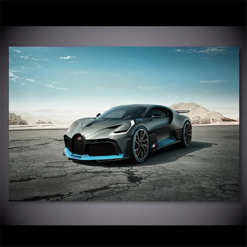Chiron Blue Sport Car Concept Posters Wall Art Picture Decorative Print Canvas Paintings For Living Room Home Decor