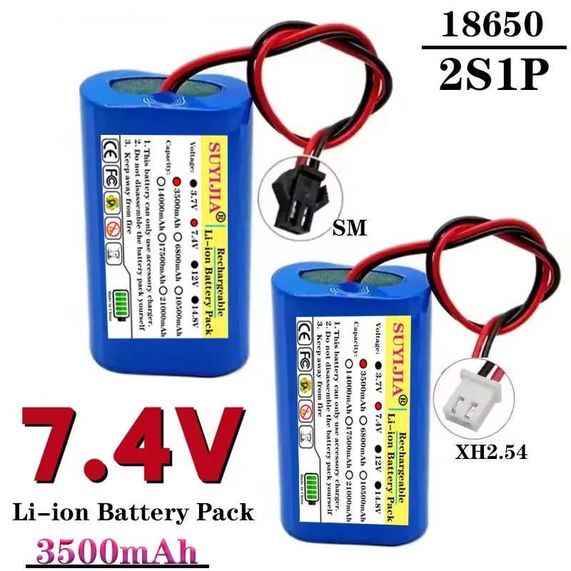 

Литий-ионный аккумулятор 2S1P 7,4 В 3500 мАч, аккумулятор 18650 для фотоаппарата, запасной аккумулятор для электрической игрушки