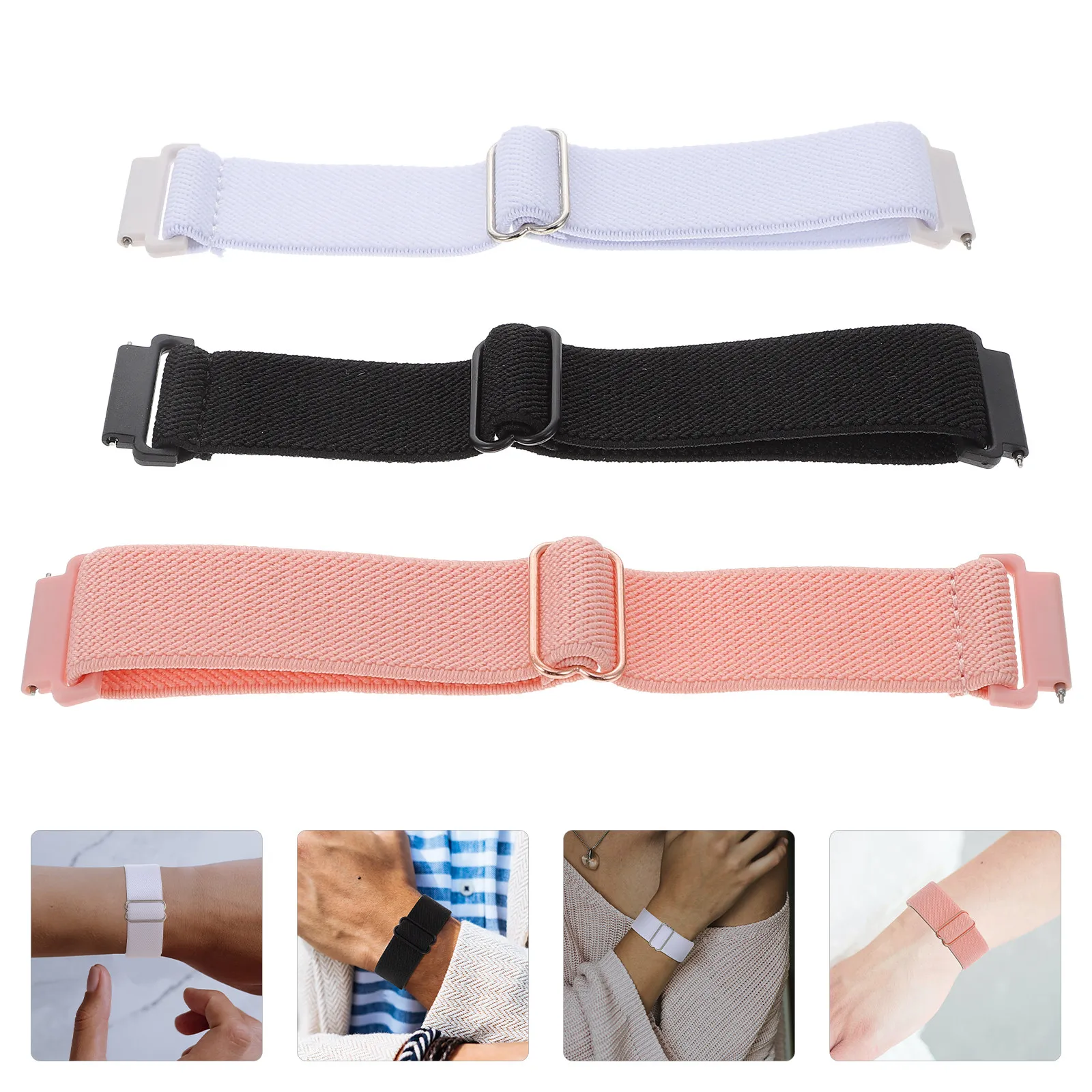 

3Pcs Nylon Watch Strap Adjustable Comfortable Breathable Replacement Band Lightweight Soft Wristwatch Belt Suitable for Daily