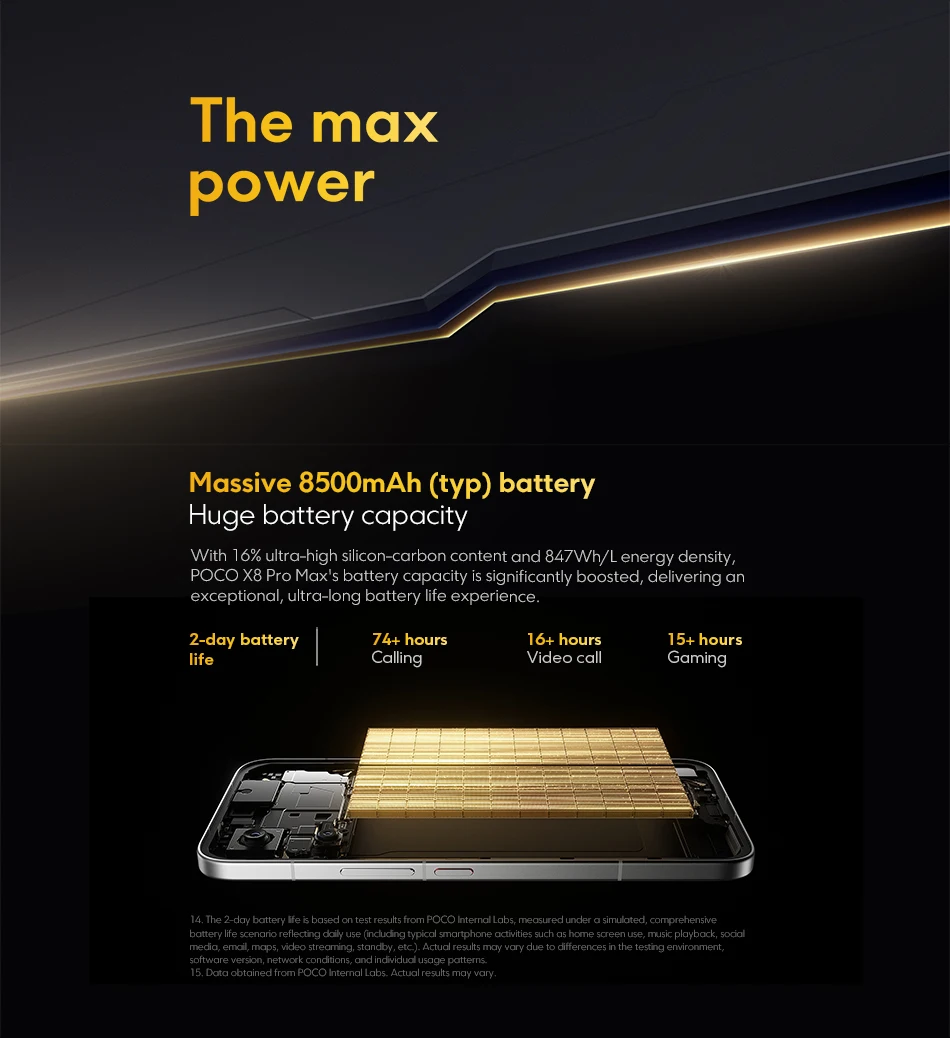 Mobile Phones Global Version Xiaomi POCO X8 Pro Max 8500mAh 6.83'' 1.5K 120Hz Ultra-Bright AMOLED Display Dimensity 9500s