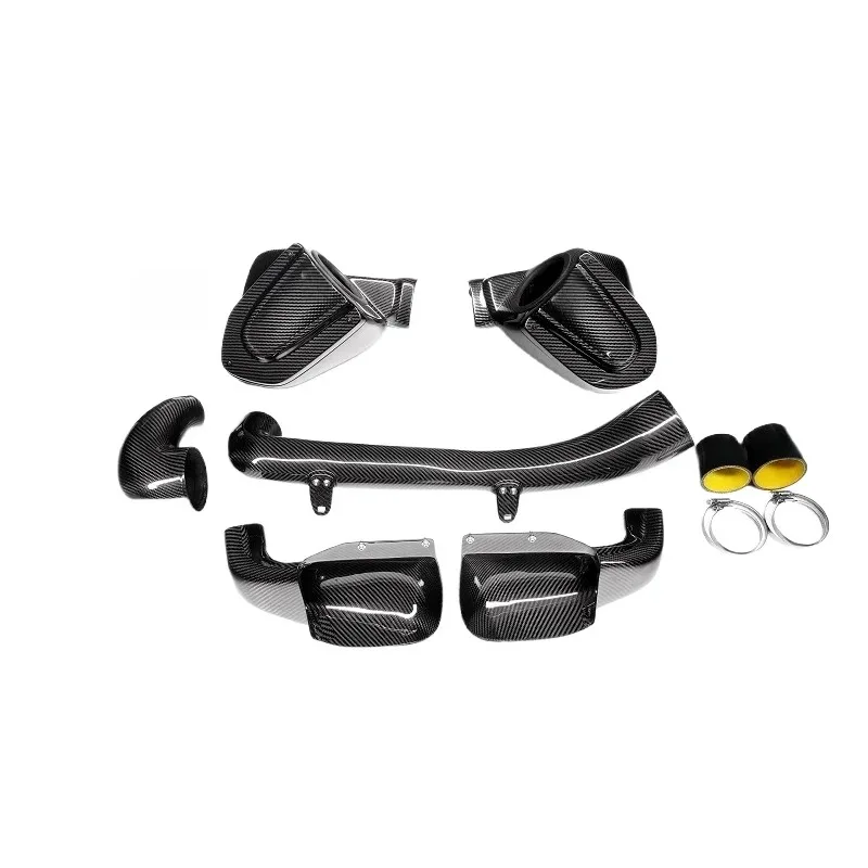 21- تحسين سرعة القيادة نظام السحب البارد من ألياف الكربون الجافة الحقيقية لسيارات BMW G8X M2 M3 M4 3.0T أنبوب دخول هواء السيارة