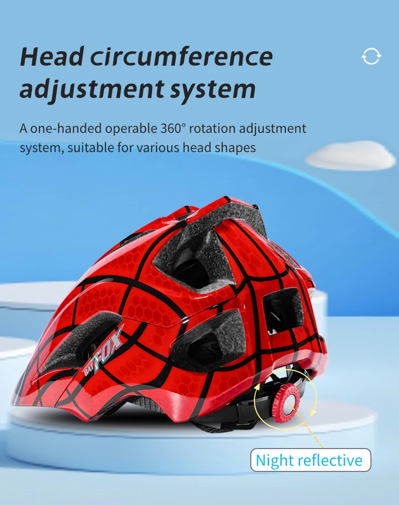 BATFOX Kinder Vollgesichts-Fahrradhelm Abnehmbarer Kinnriemen Stoßabsorbierende Schale Sicherheitszertifizierter Rad- und Rollerhelm für Kinder – Detail 20