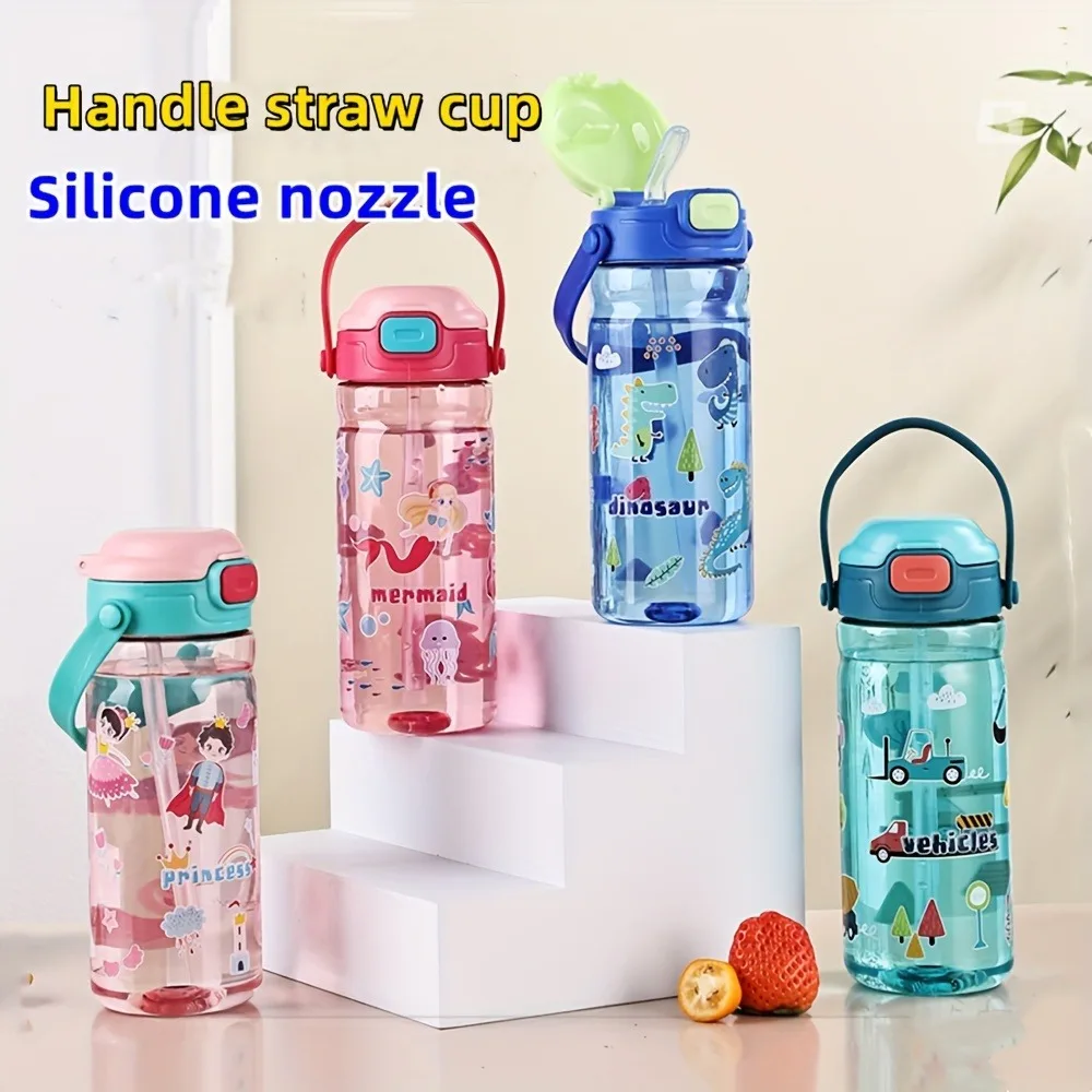 18.6 oz Cute Portable Kettle with Straw, 550ml Large Capacit