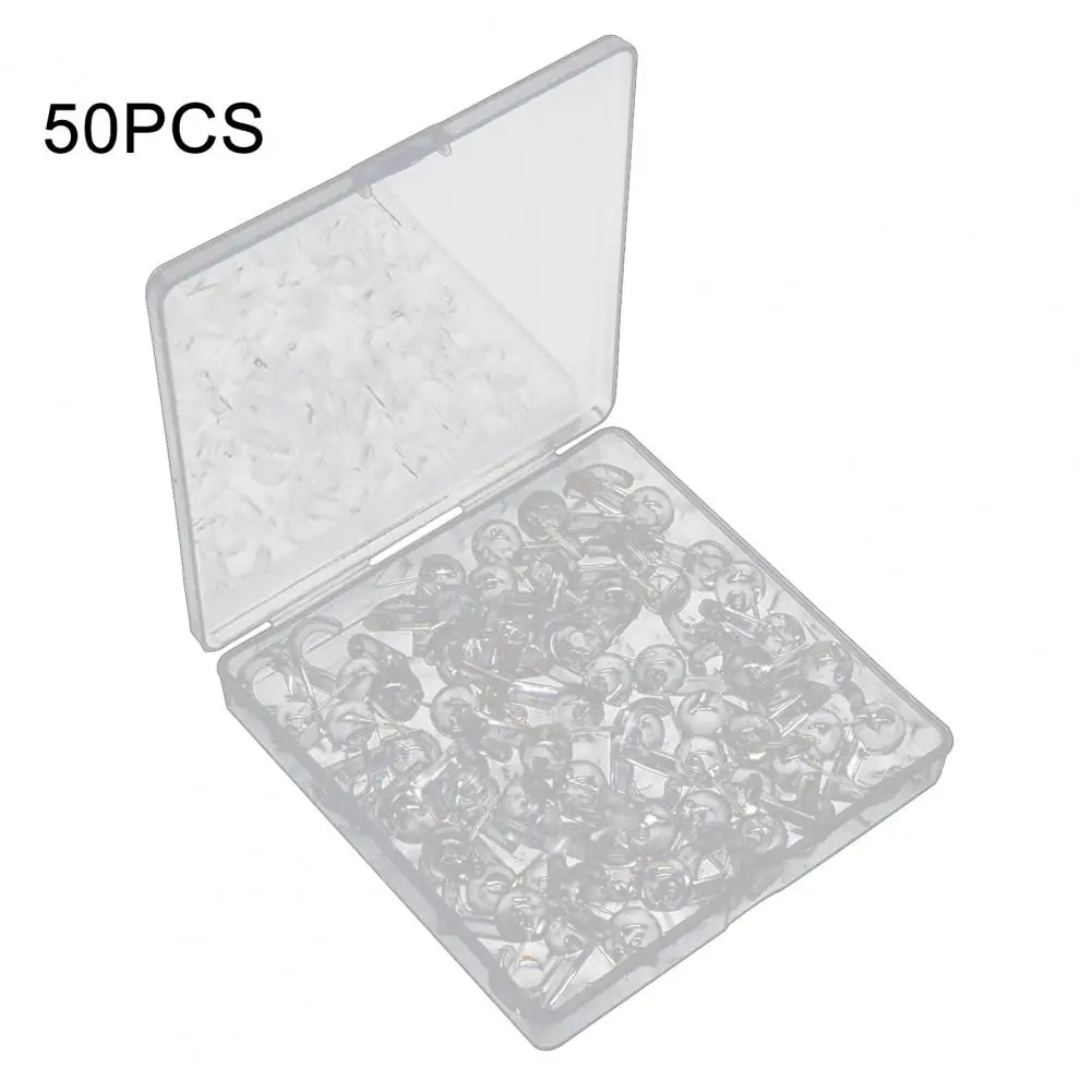 Многофункциональный булавка для карты в пластиковой коробке, 50 шт. булавок с крючком, пластиковая коробка для пробки