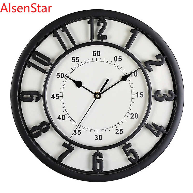 

European Retro Wall Hanging Clock Roman Mute Fashion Living Room Silent Clocks Wholesale Home Decoration