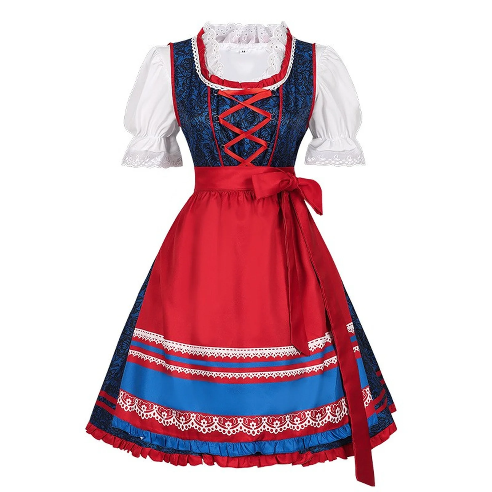 

Women's German Dress Costumes 2 Pieces for Bavaria Oktoberfest Carnival Traditional Costume Beer Suit Halloween Festive Dresses