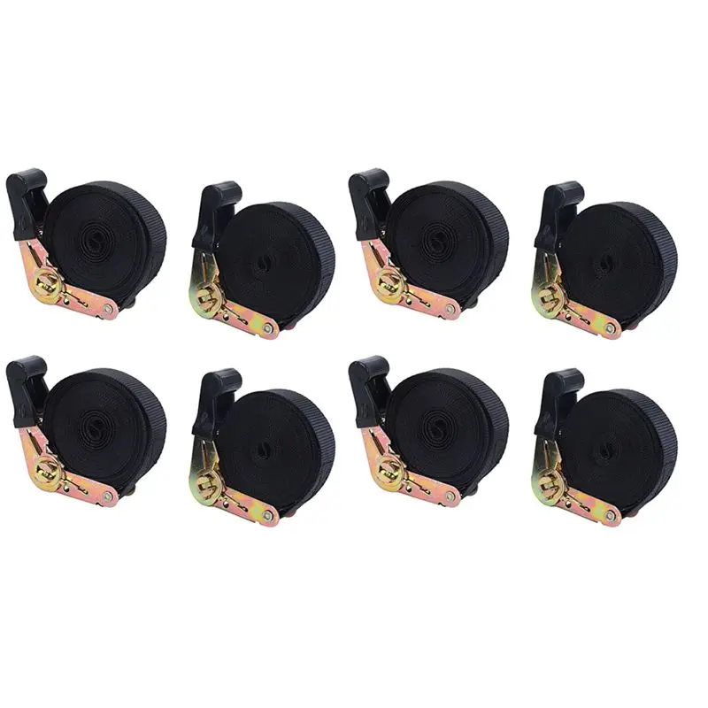 8 Pack 20 FT Ratchet Tie Downs Straps 6M X25mm Endless Ratchet Strap Heavy Duty Cam Buckles Strap For Motorcycles,Car