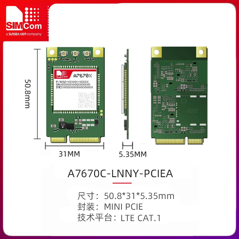 SIMCOM A7670C-PCIEA modulo di comunicazione per trasmissione dati Internet of Things incapsulato 4Gcat1 riduzione dei costi domestici