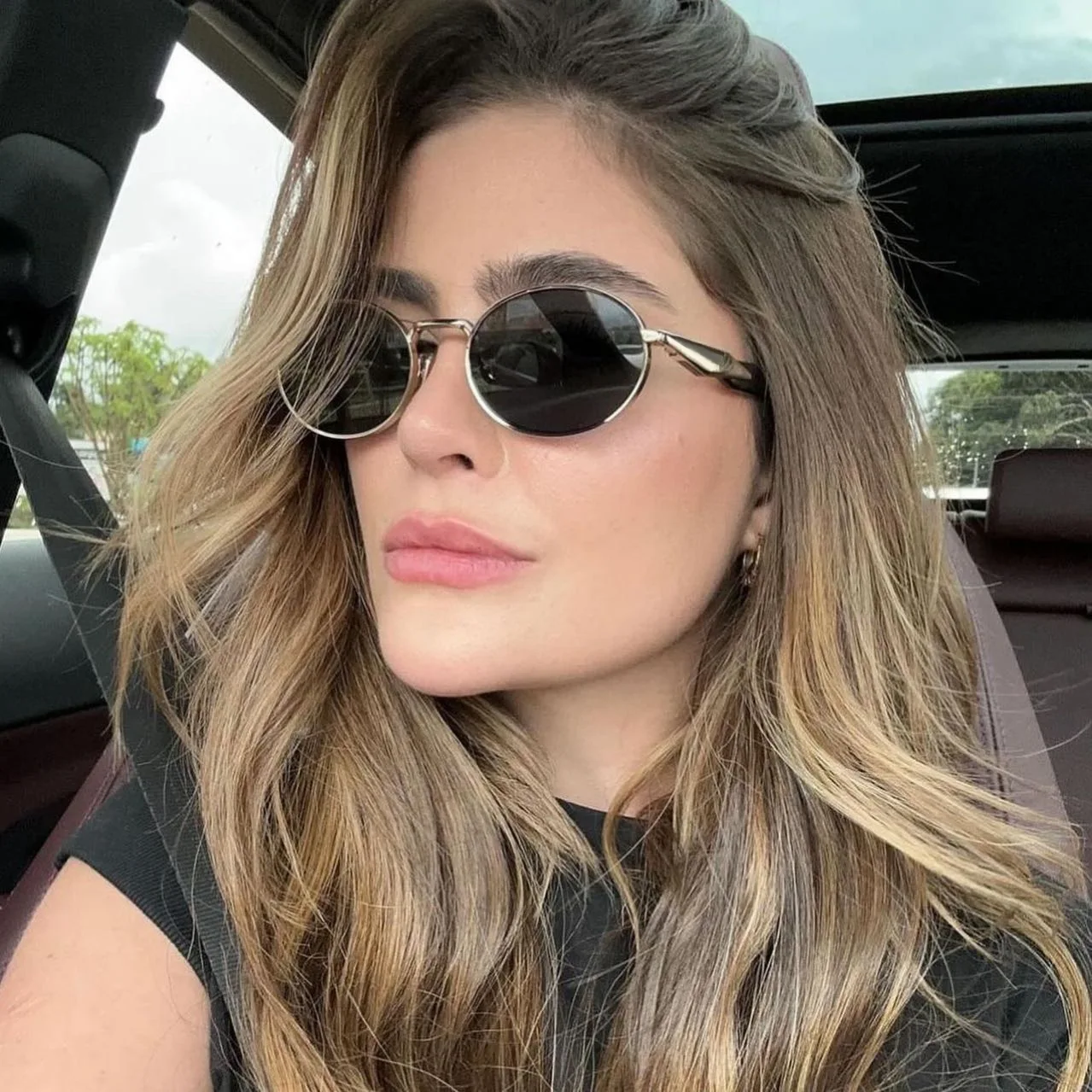 

Luxury Oval Women Sunglasses Fashion Elliptic Metal Sun Glasses For Ladies Stylish Summer Driving Shades