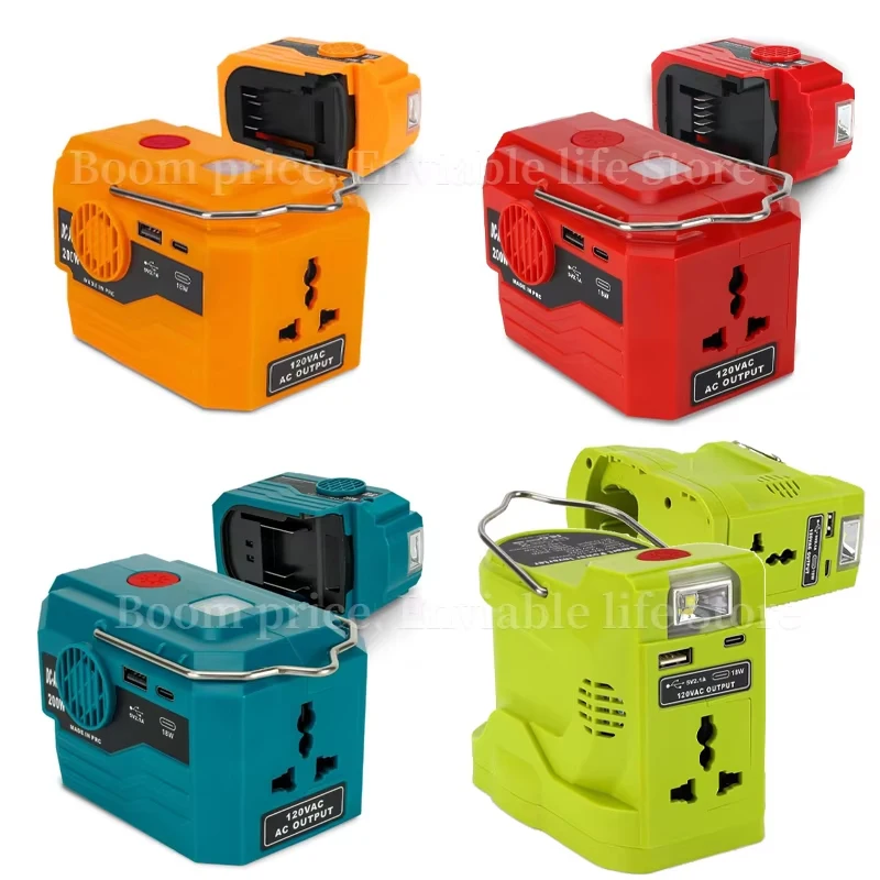 For Makita/DeWal/Milwaukee/Bosch/Ryobi，18V 20V Battery Portable Power Inverter 120-220V Outdoor Mobile Lithium Battery Inverte
