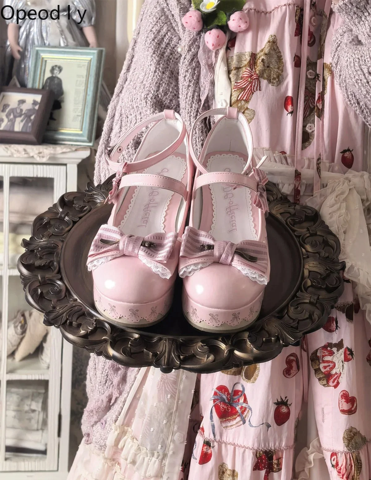 Original Lolita Muffin Platform Shoes 2026 New Gothic Japanese Style Sweet and Cute Bow Girl Lo Mary Jane Women's Shoes