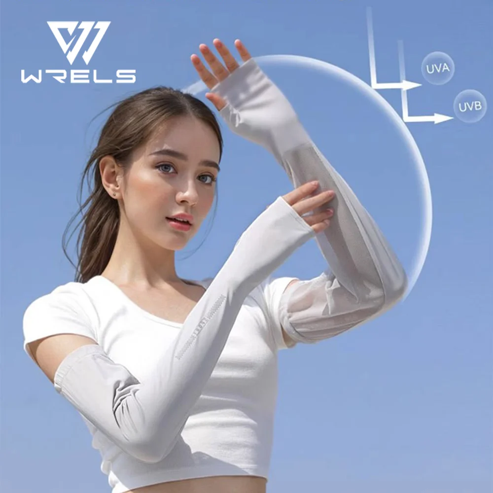 

Ice Silk Arm Guards UV Protection Cycling Half Finger Breathable Mesh Sleeve Covers Summer Sun Resistant Long Driving Gloves