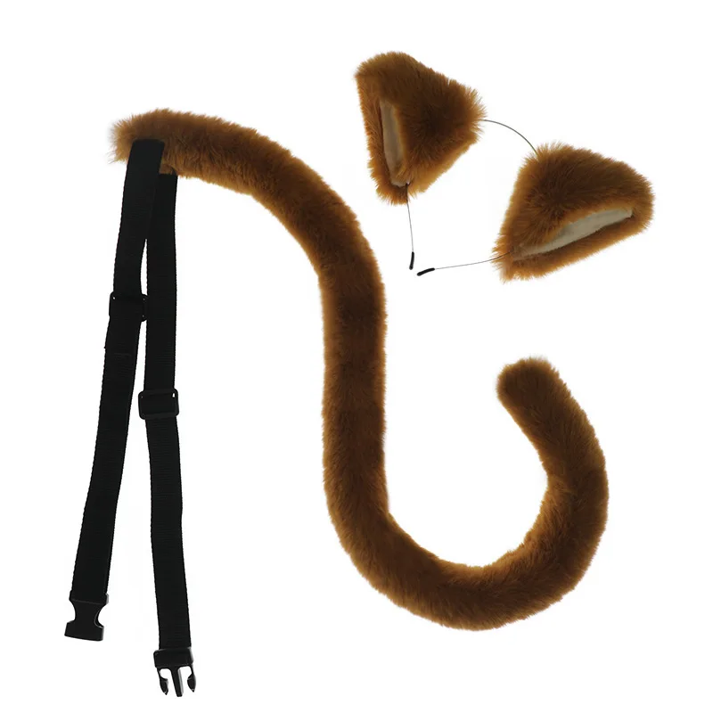 انتشار آذان غطاء الرأس زخرفة الشعر ذيل القط أنيمي حفلة كوس عقال الحيوان الأذن والذيل محاكاة البدلة