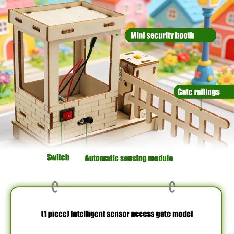 Intelligente Holz Barrier Gate Modell Wissenschaft Projekt Spielzeug Für Kinder Früh Lernen Pädagogische Handwerk A2UB