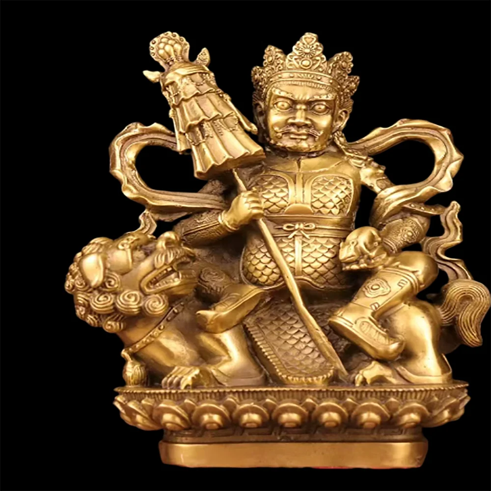 Pure Copper Duowen Heavenly King Tantric Treasure Pisa Yellow God of Wealth Ornament