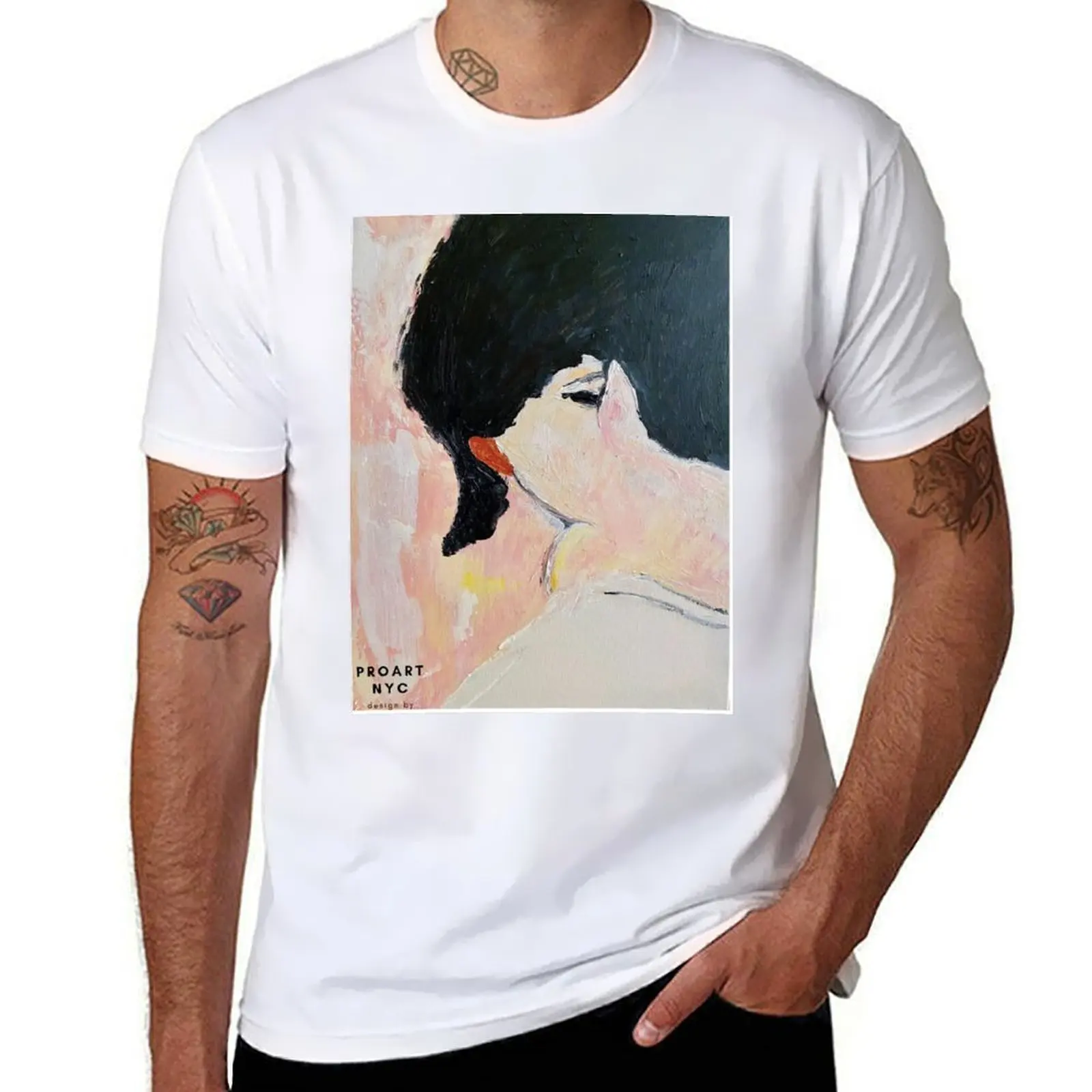 

Lovers portrait abstract T-Shirt t shirt men 100% cotton luxury brand man t shirt graphic T-Shirt