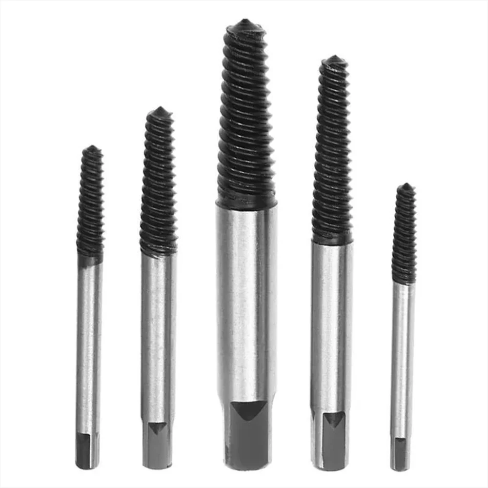 5/6Pcs Damaged Broken Screw Remover Extractor,Drill Bits Steel Durable Easy Out Remover Tool,Works on Wood and Machine Screws