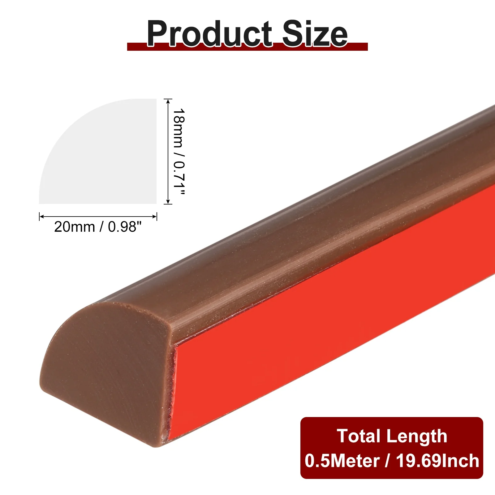 

1Pc Weatherstrip Flexible Quarter Round Molding SealStrip Resistant Peel Stick Moulded Silicone Trim forDryWet Separation Coffee