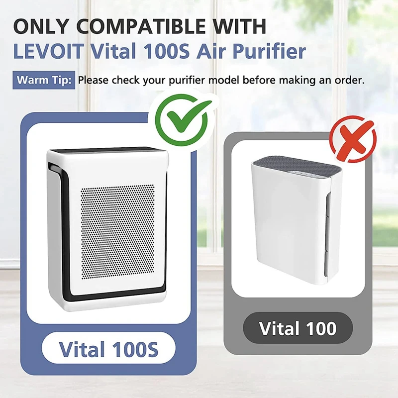 Hepa Filter For LEVOIT Vital 100S Air Purifier, High-Efficiency Activated Carbon Pre-Filter, Vital 100S-RF