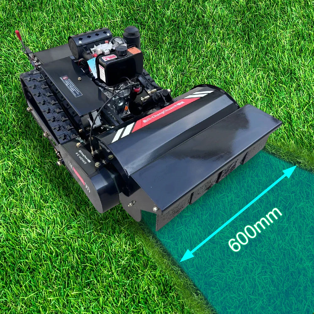 MMS Diesel Flail Mower Remote Controlled Hydraulic Cutting Height Adjustment 60cm Working Width Straw Crusher Free Shipping