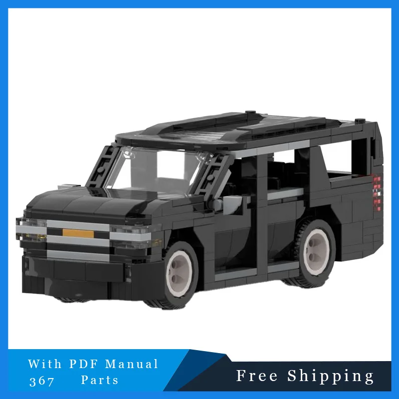 

367 Parts Popular Black Four Wheel Car Building Block Model Creative DIY Assembly Building Blocks Children's Puzzle Toy Festival