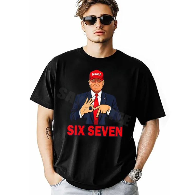 مضحك MAGA 67 ميمي زي ستة سبعة هالوين تي شيرت الرجال بلوزات على الموضة Y2k تصميم الجرافيك الساخر قائلا المحملة هدايا الجدة