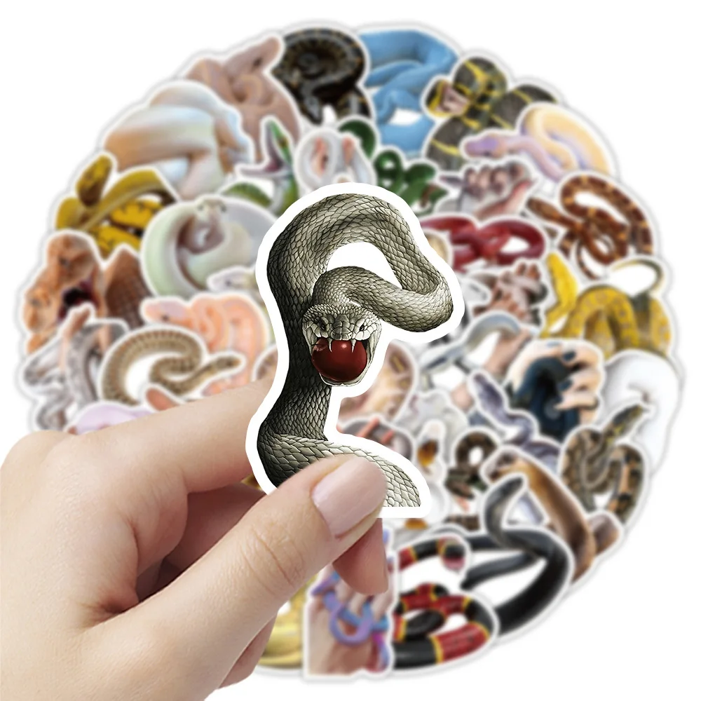 10/50 قطعة الملونة الأفعى الكتابة على الجدران ملصقات شخصية الحيوانات الأليفة الكرتون مائي DIY بها بنفسك الأمتعة الهاتف الغيتار سجل القصاصات ملصق مضاد للمياه