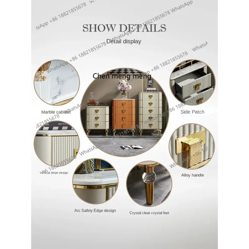 cn8350 LHY zq Chest of Drawers Four Or Six Storage Chest of Drawers Italian Marble Custom Living Room Bedroom Storage Cabinet