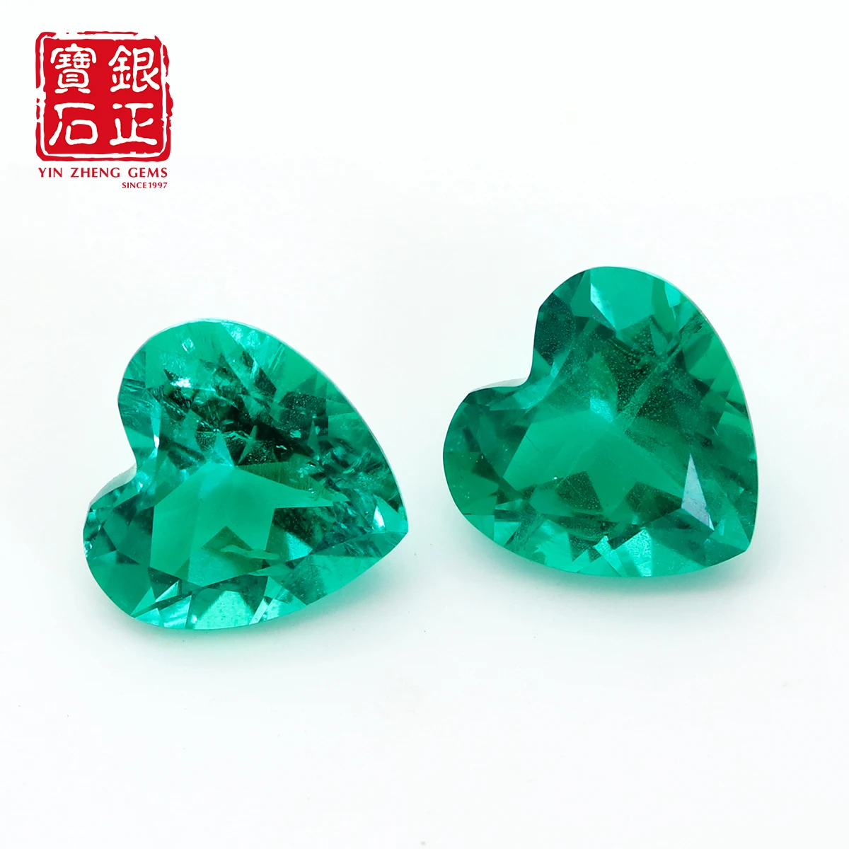 YinZheng Lab Smeraldo colombiano Smeraldo colombiano idrothermico con taglio a cuore con certificato Smeraldo colombiano coltivato in laboratorio