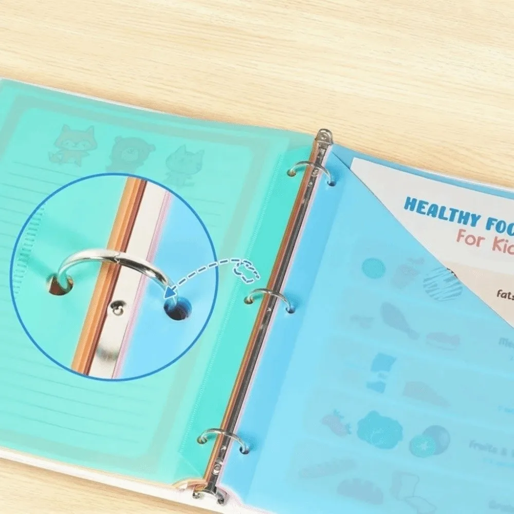 

8 pcs A4 Pastel Binder Dividers 3-Ring Binder Single Pocket Single Pocket Dividers 8-Tab Dividers File Organizers School