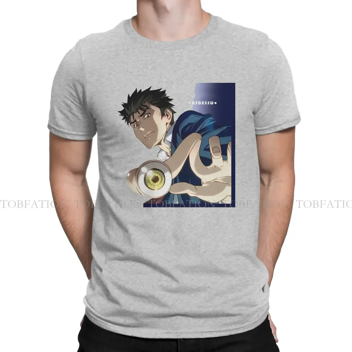 Parasyte Anime 100% Cotton TShirts Kiseiju Print Men's T Shirt Hipster Tops 6XL Unisex  Men Women Tees Cotton vintage