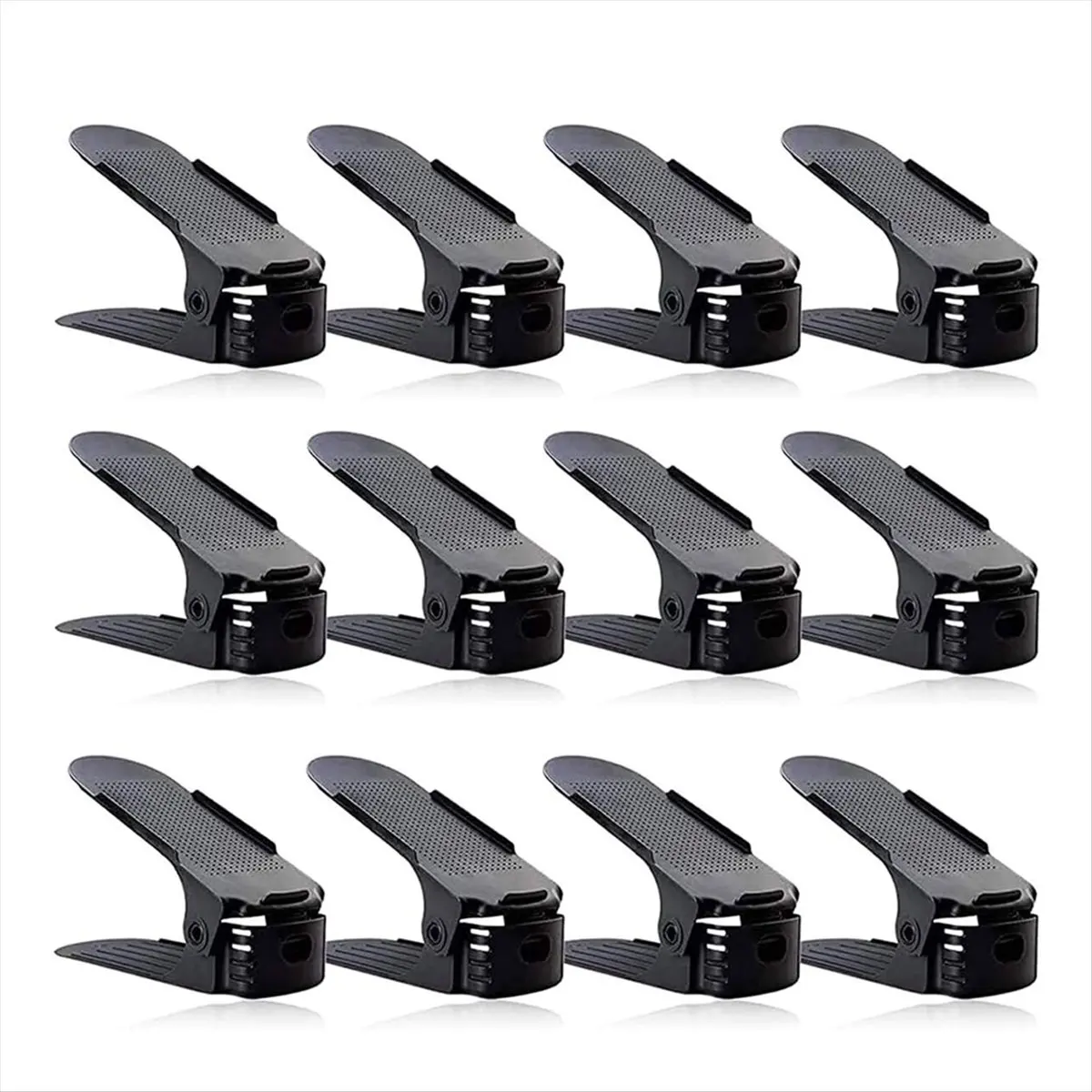 AT33 12-Pack Shoe Storage Rack, Adjustable Double-Layer Shoe Stack Sandal Rack, Save 50% of Shoe Stack Organizing Space