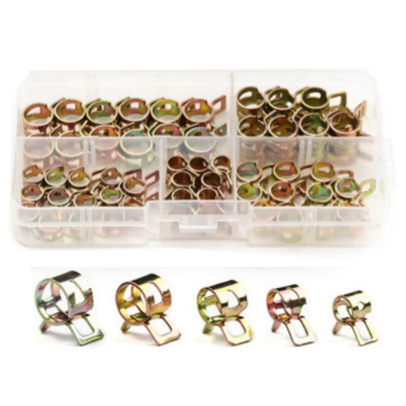 75/100/155 قطعة مقاطع زنبركية للخرطوم 6-22 مللي متر-مشابك أنابيب الوقود/الزيت/المياه لشاحنة السيارات بأحجام متنوعة