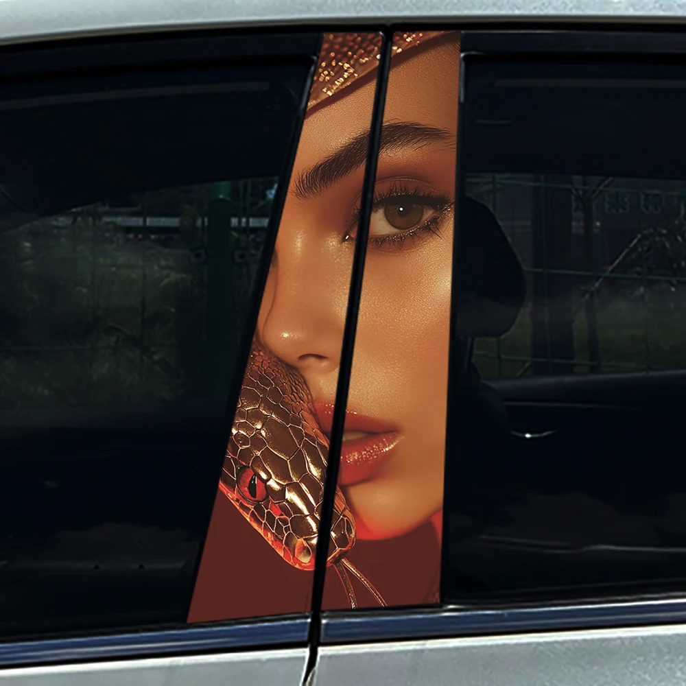 Miss Lady Beauty งู Auto B-pillar สติ๊กเกอร์กลางรถคอลัมน์ตกแต่งรอยขีดข่วนสติ๊กเกอร์กันน้ํารถอุปกรณ์เสริม