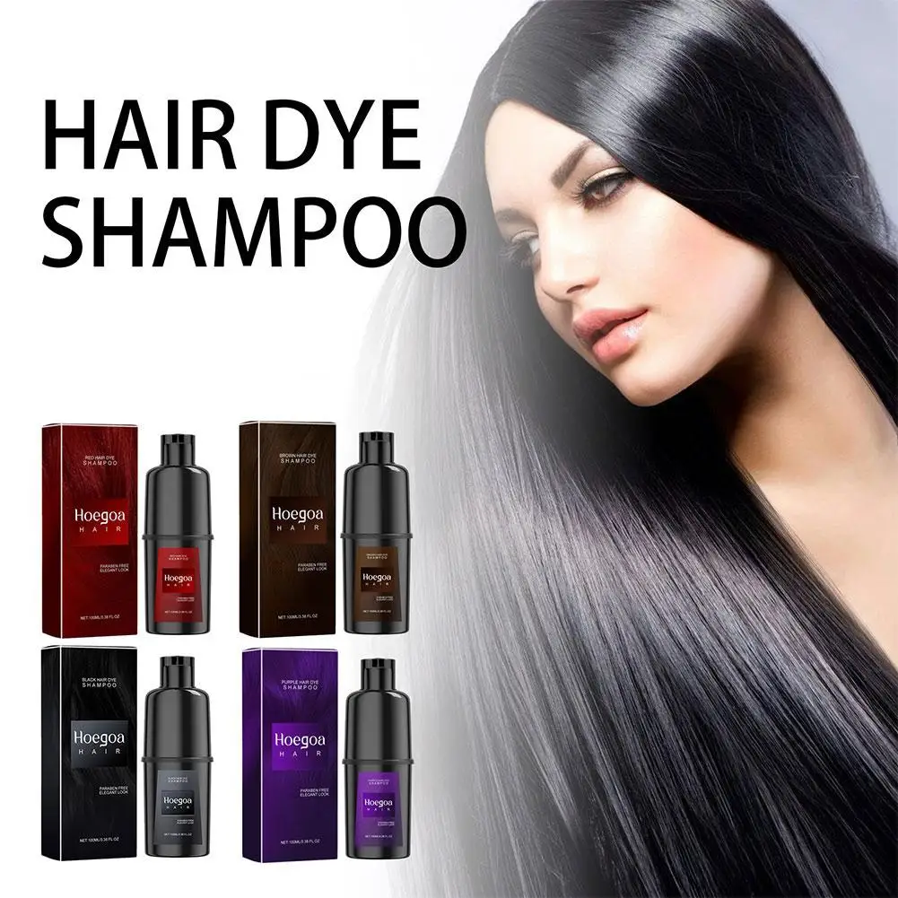 Herbal Hair Dye Shampoo Nourishing Repair Scalp Long Color Shampoo Hair Red Lasting Puple Women Black Color Men Home Use Br T5L5