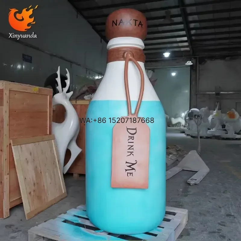 Wmwmnu for Fiberglass Giant Coffee Beverage Bottle Sculpture Cafe Commercial Display Large Floor standing Art Ornament
