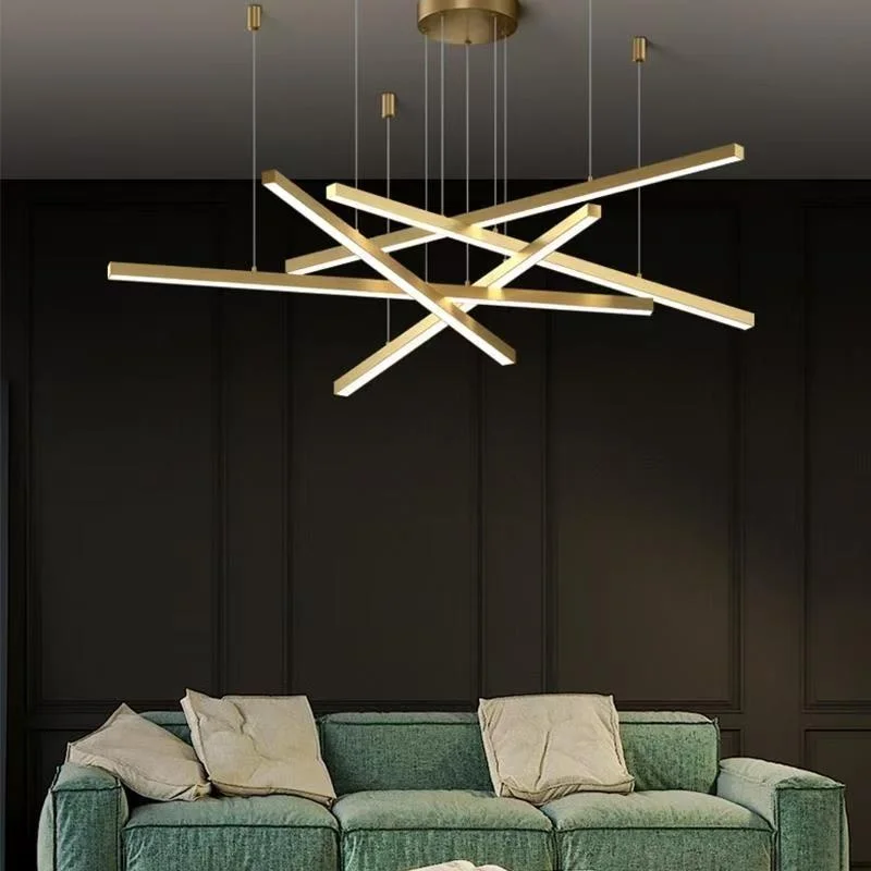 Modern Minimalist Designer Chandelier Creative Combination Artistic Lines For Living Room Dining Room Bedroom - Living Room Ligh