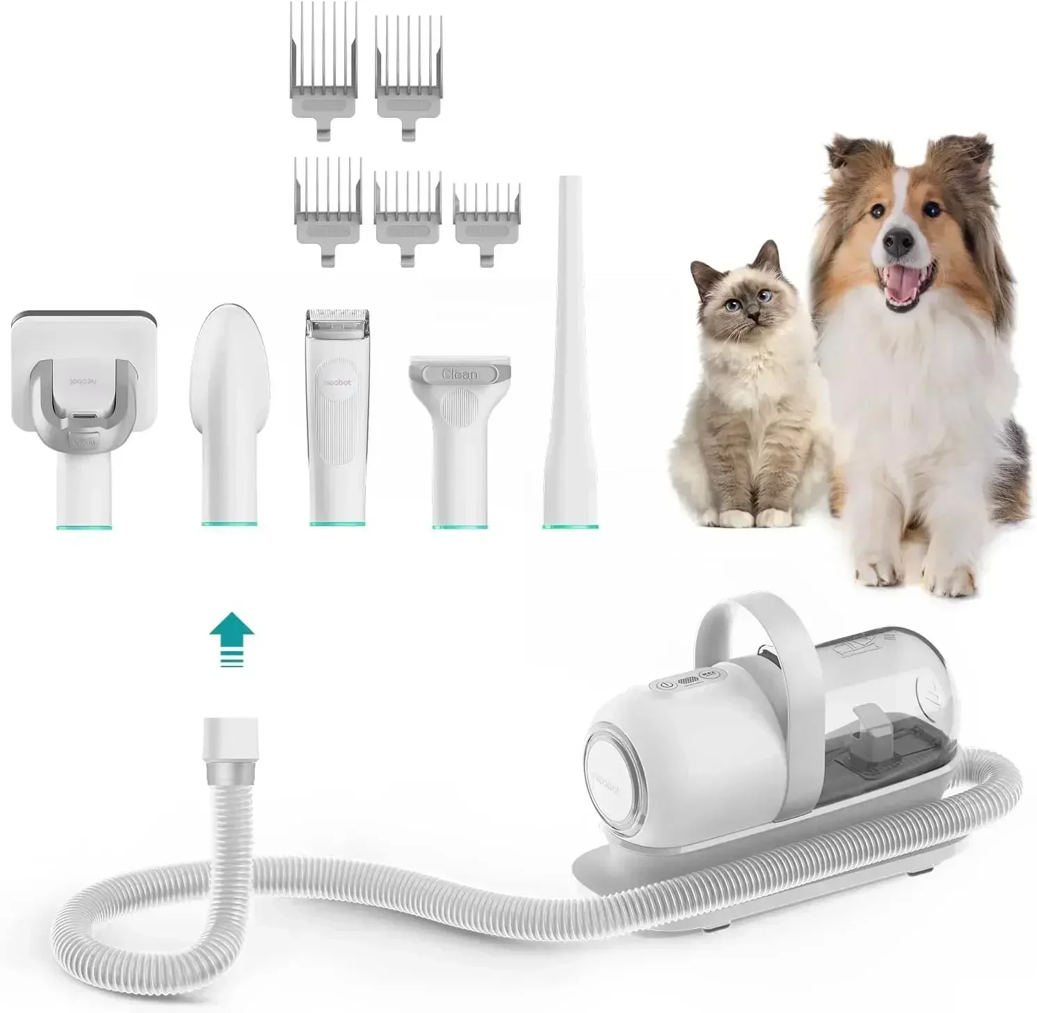 Neakasa P1 Pro Pet Grooming Kit & Vacuum Suction 99% Pet Hair Professional Grooming Clippers with 5 Proven Grooming Tools