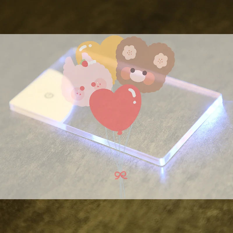 

1 шт. Светящаяся акриловая визитница-именник с LED-подсветкой, прозрачная, на батарейках, для самостоятельного изготовления подарка для парня или папы