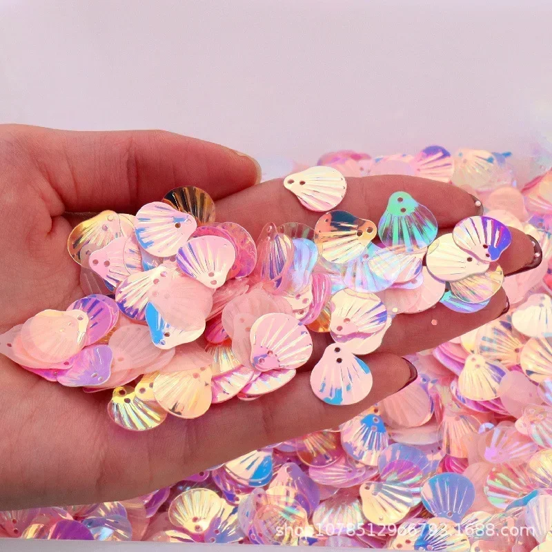 10g/Bag13mm Transparent Shell Mermaid Fish Scale Sequins PVC Paillettes DIY Wedding Sewing Dress Craft Lentejuelas Accessories