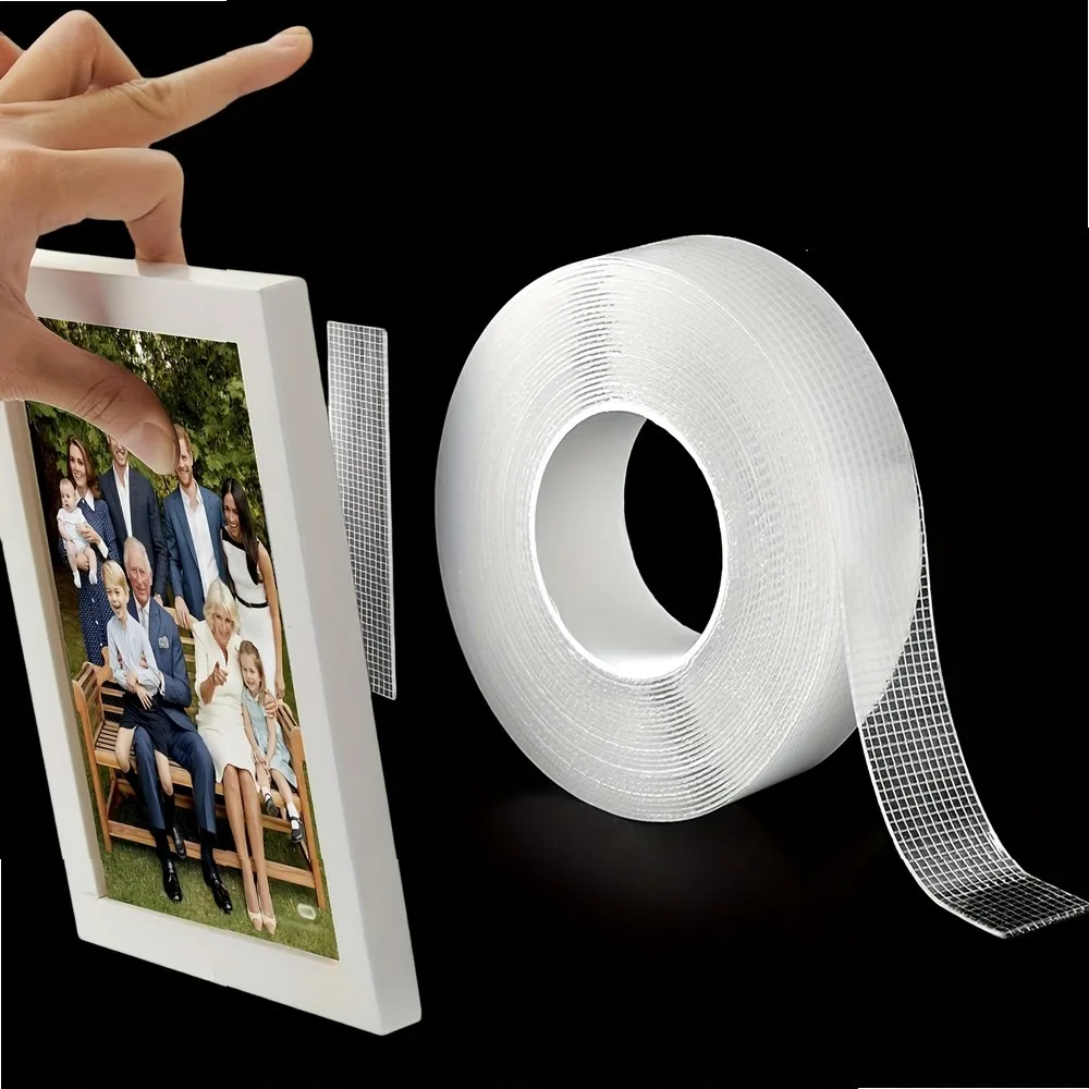 Wallpaper Hanging Tape No-Drill Magic Adhesive, High Viscosity Wall Frame Decor Canvas Cloth Grid Nano Double-Sided