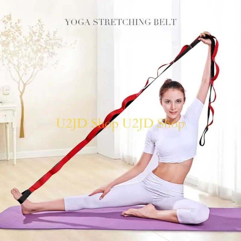 U2JD Nylon Yoga Strap Physical Therapy Rehab Multi-Loop Exercise Straps Non-elastic for Fitness Equipment Pilates Dance and