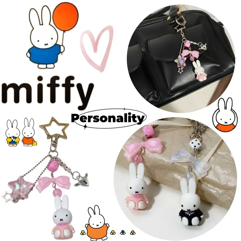 

Новый креативный брелок Miffy для пары: мультяшный милый кролик, привлекательный дизайн, портативный кулон для ключей/сумки для студентов