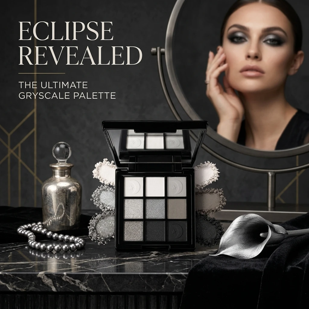 9-Color Matte Eyeshadow Palette Highly Pigmented Neutral Smokey Black Shiny Eye Makeup Powder for Creating a Stylish Look