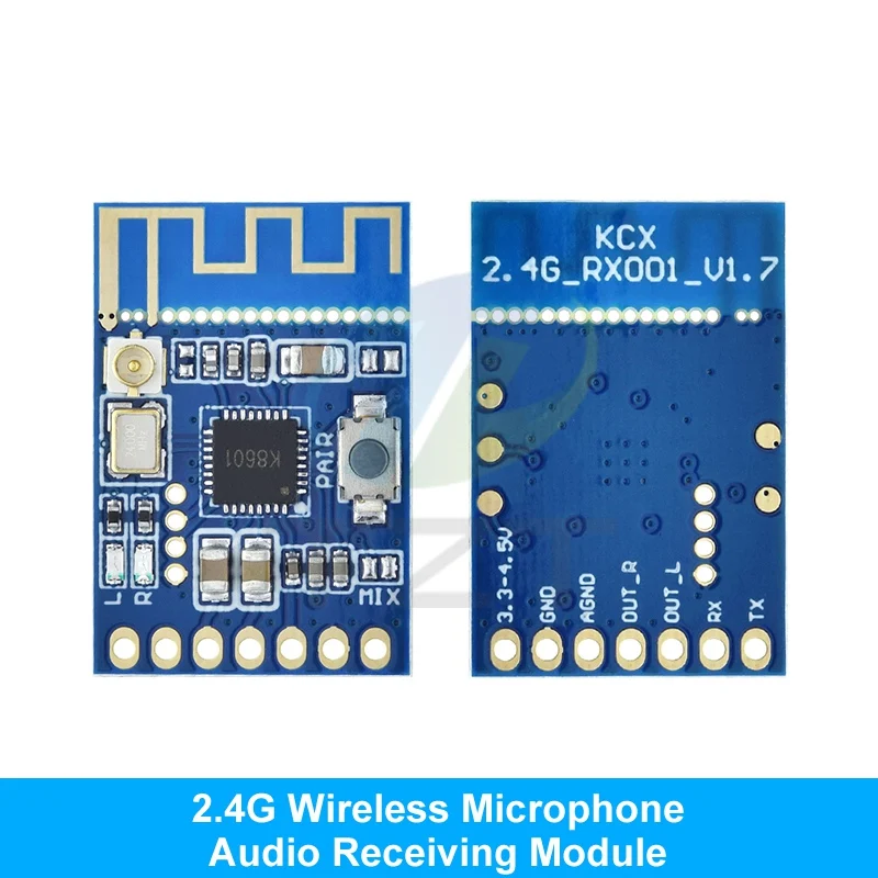 โมดูลรับส่งสัญญาณไมโครโฟน 2.4G 20Hz-20KHz โมดูลบอร์ดรับส่งสัญญาณ RF เสาอากาศในตัว