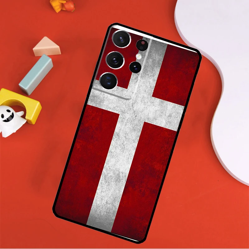 Denmark Flag Case For Samsung Galaxy S23 S22 Ultra S21 Plus Note 10 20 Ultra S8 S9 S10 S20 FE Back Cover