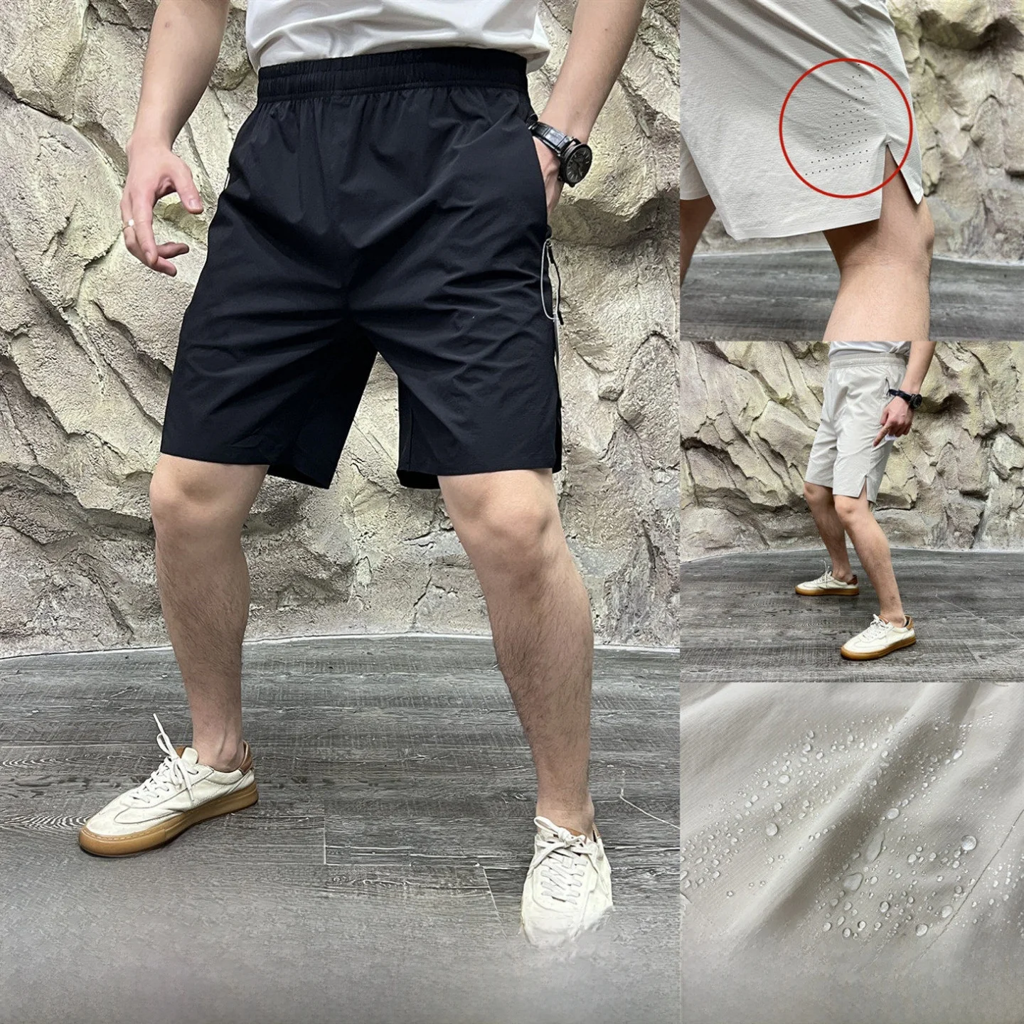 

Уличные брюки Дышащие Qui Dry Moisture ng Лазерная дрель Базовая доска Клей Летние молодежные повседневные брюки с высокой талией Fi...