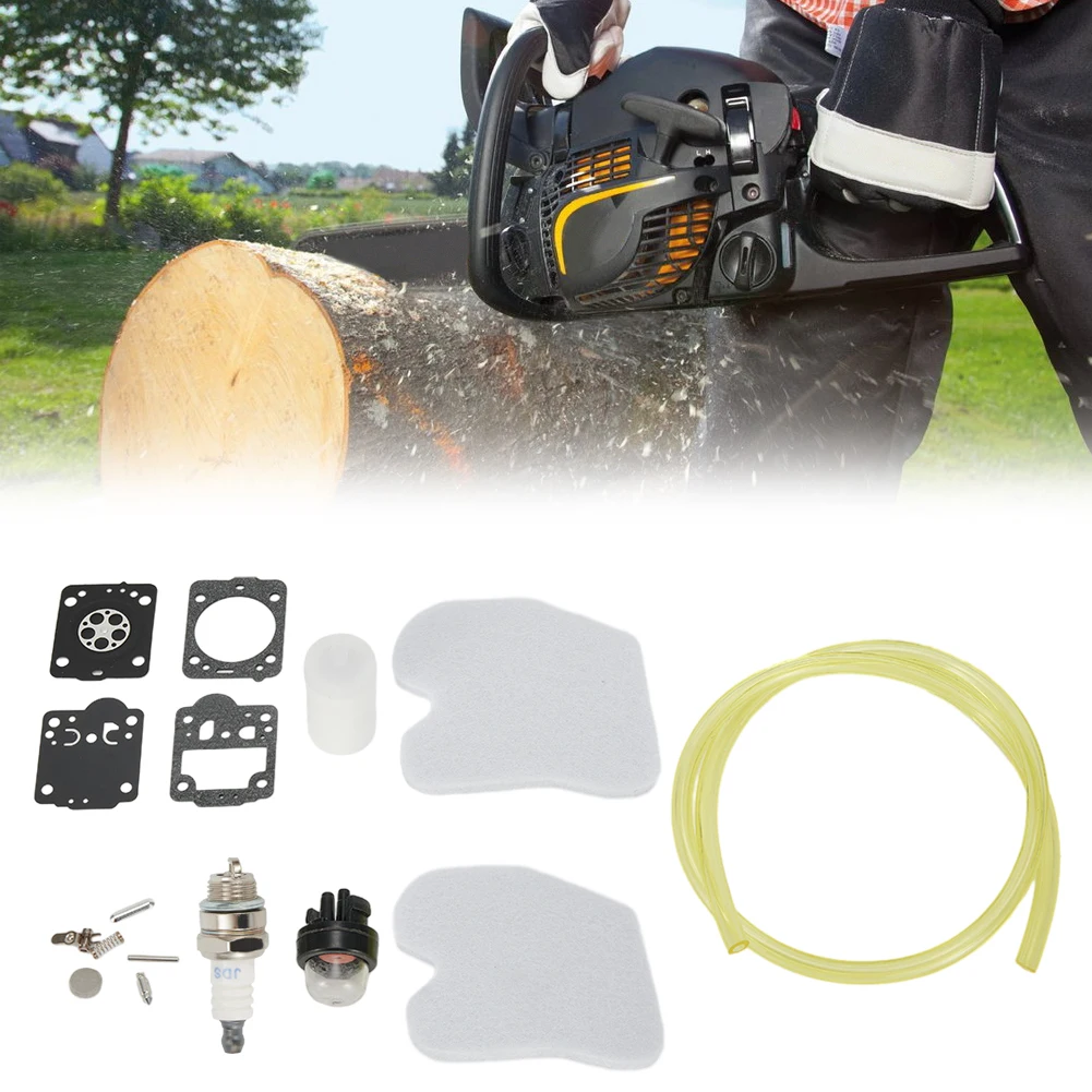 Air Filter Fuel Filter Fuel Line Bulb For Carb Kit Bundle for McCulloch CS340 CS380 Chainsaw Fits 545061801 530057869