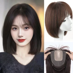 Black Short Bob Wig,Straight Black Bob Wig with bangs, Straight Bob Bangs Wig for Women Natural Looking for Daily Use